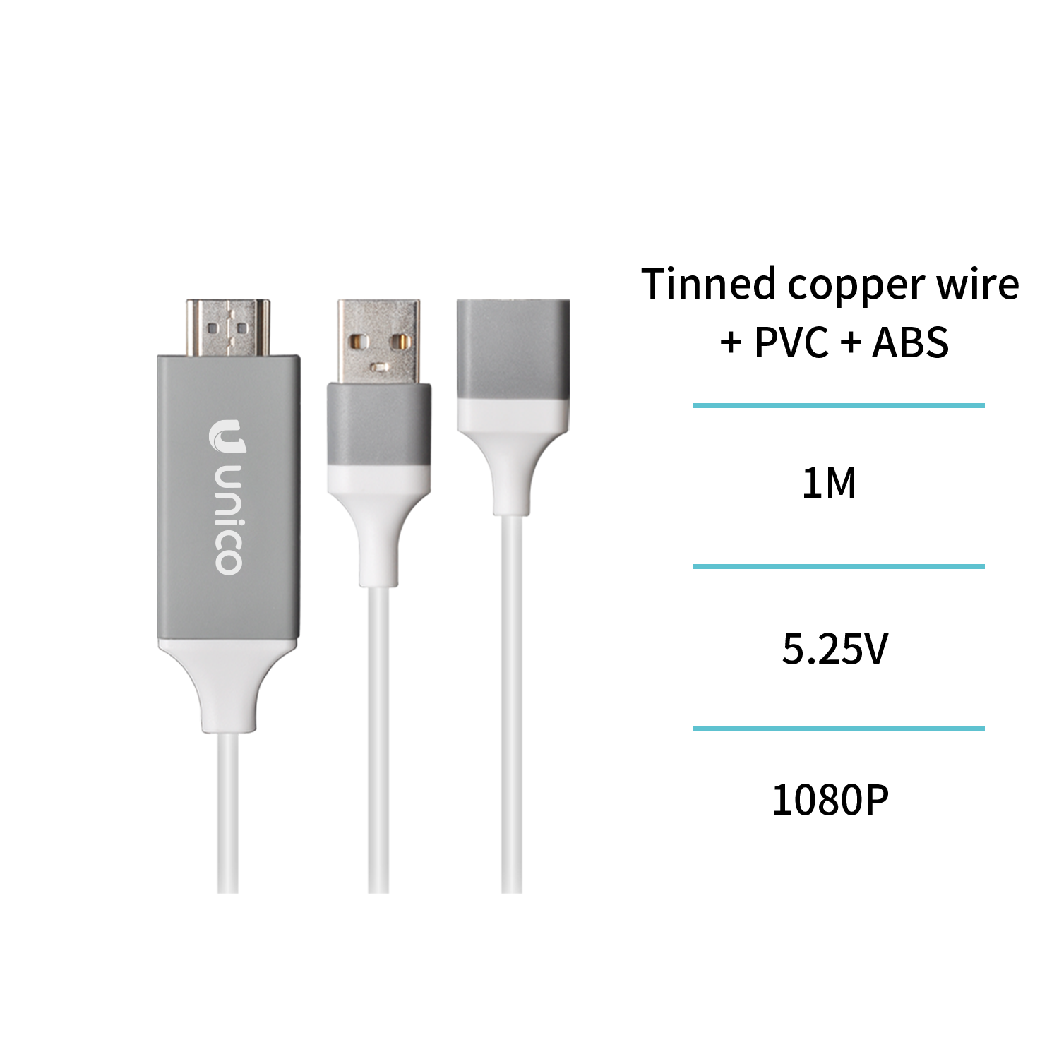 UNICO AD9435 USB A/M a HDMI + USB hembra